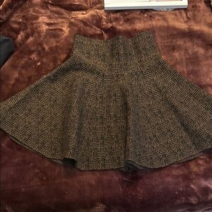 Elegant Brown Patterned Women's Skirt